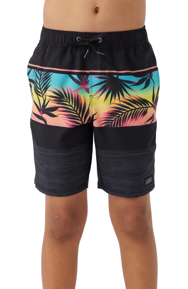 O'Neill Hermosa Swim Trunks in Black Tropic Multi Cover