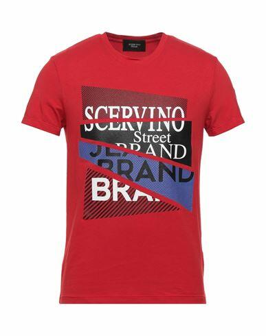 Ermanno Scervino Man T-shirt Red Cotton, Elastane Cover