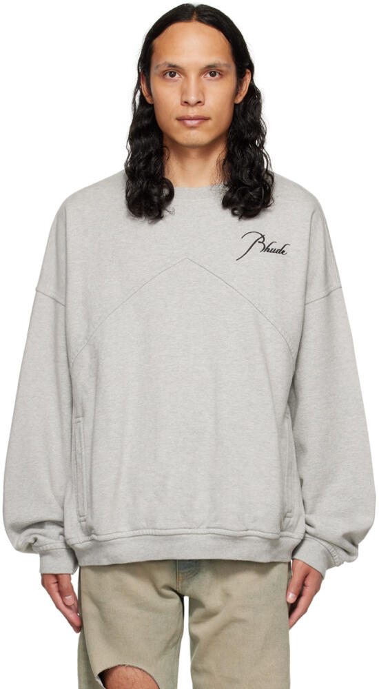 Rhude Gray Crewneck Sweatshirt Cover