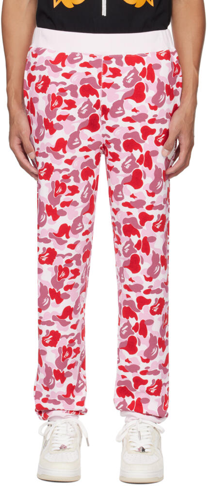 BAPE Pink ABC Camo Crystal Stone Sweatpants Cover