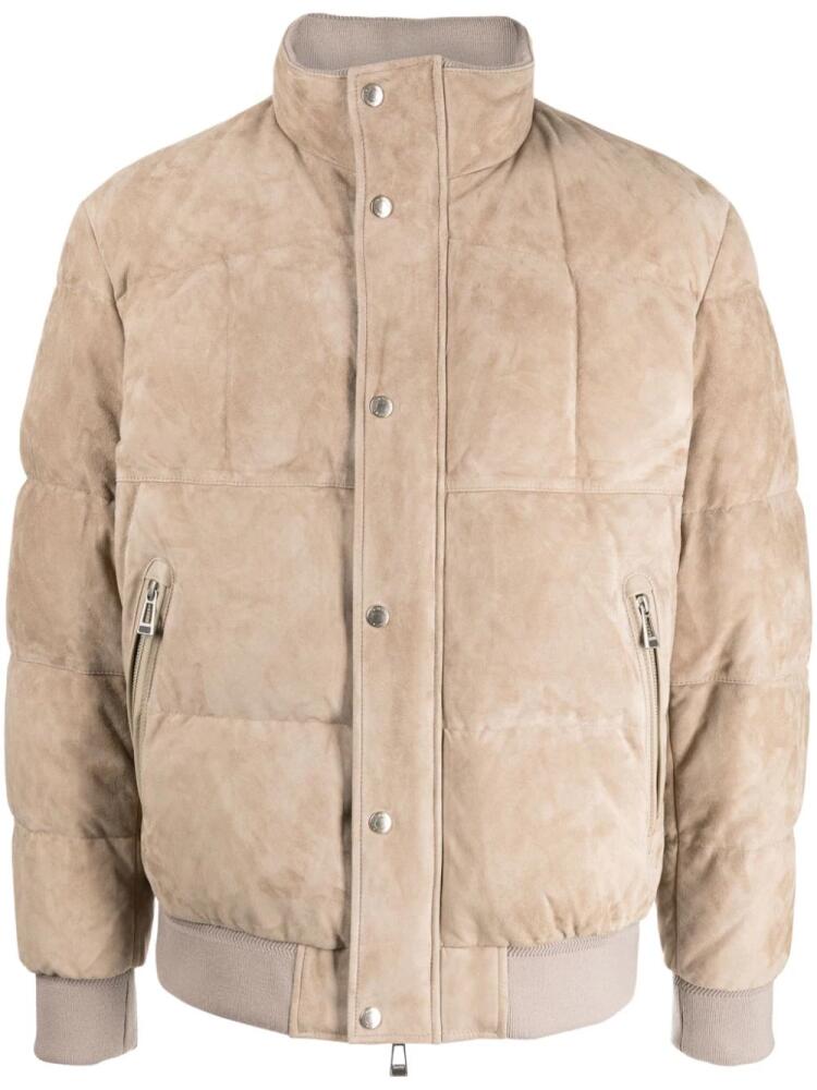 Man On The Boon. goat-suede padded jacket - Brown Cover