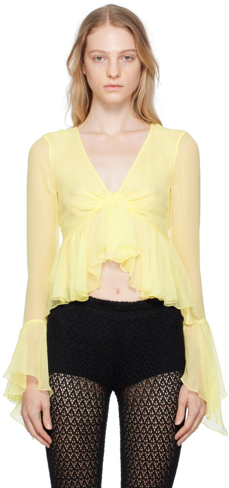 Blumarine Yellow Ruffled Blouse Cover