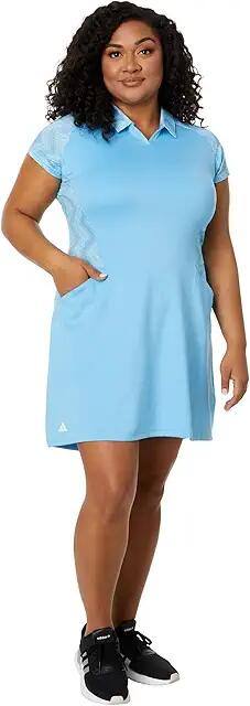 adidas Golf Ultimate365 Short Sleeve Golf Dress (Semi Blast Blue) Women's Active Sets Cover