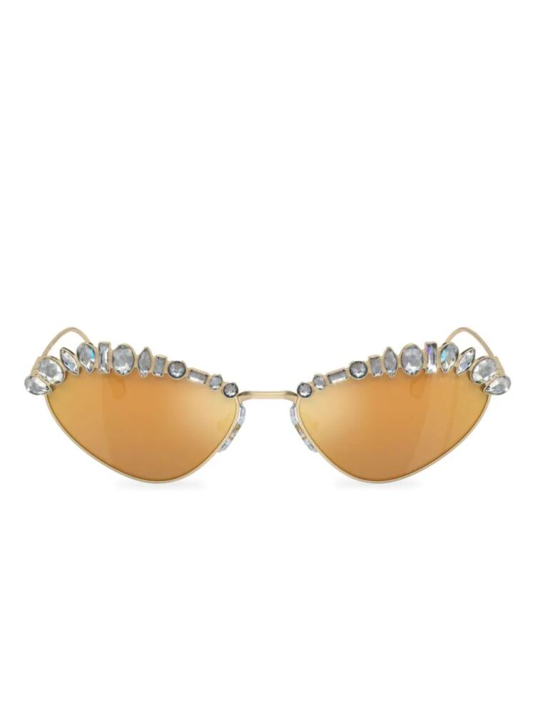 Swarovski crystal-embellished cat-eye sunglasses - Brown Cover