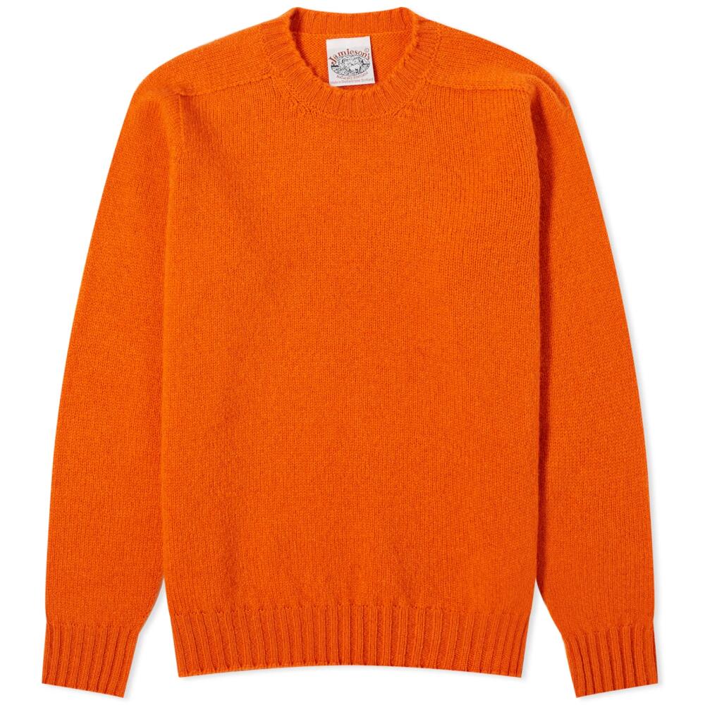 Jamieson's of Shetland Men's Crew Knit in Pumpkin Cover