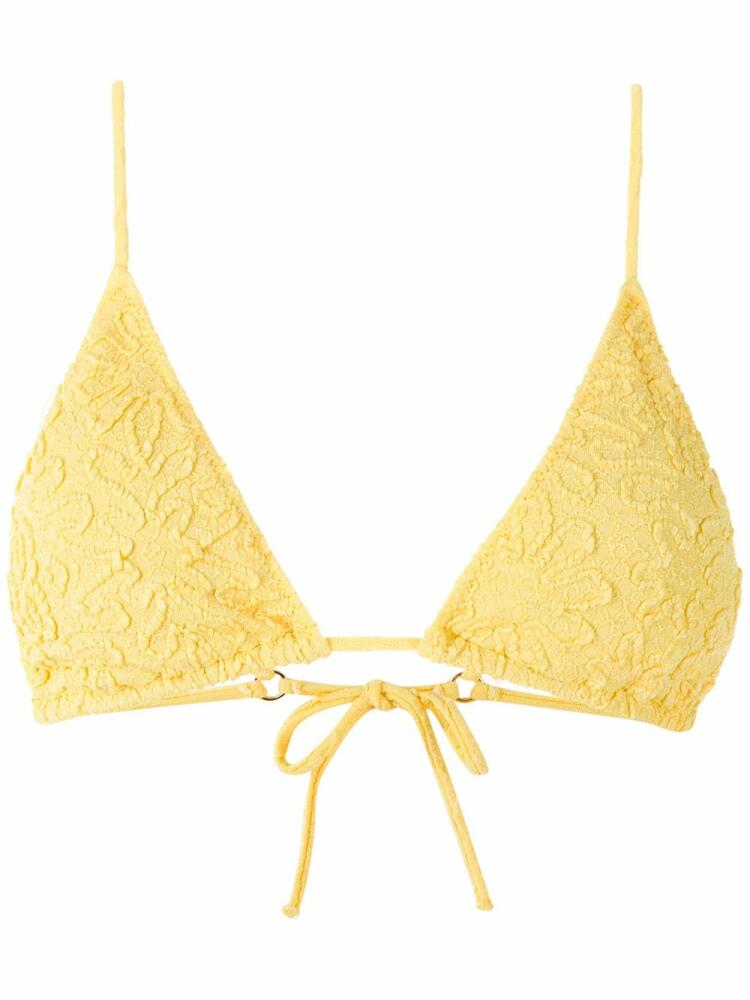 Clube Bossa Aava jacquard bikini top - Yellow Cover