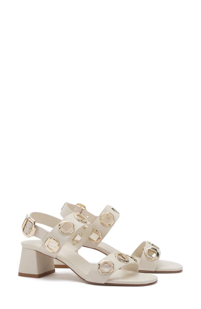 Larroudé Milan Block Heel Sandal in Ivory Cover