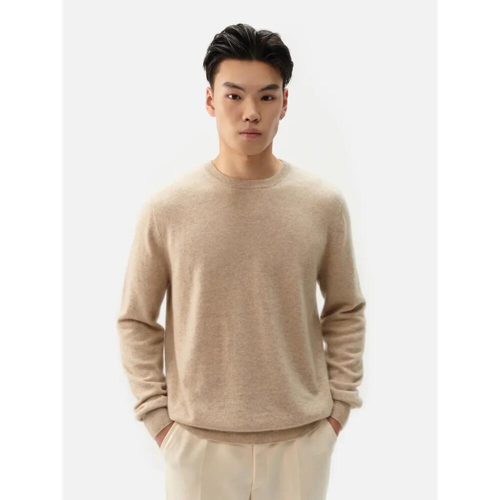 Gobi Cashmere Crew Neck Sweater in Warm Grey Cover