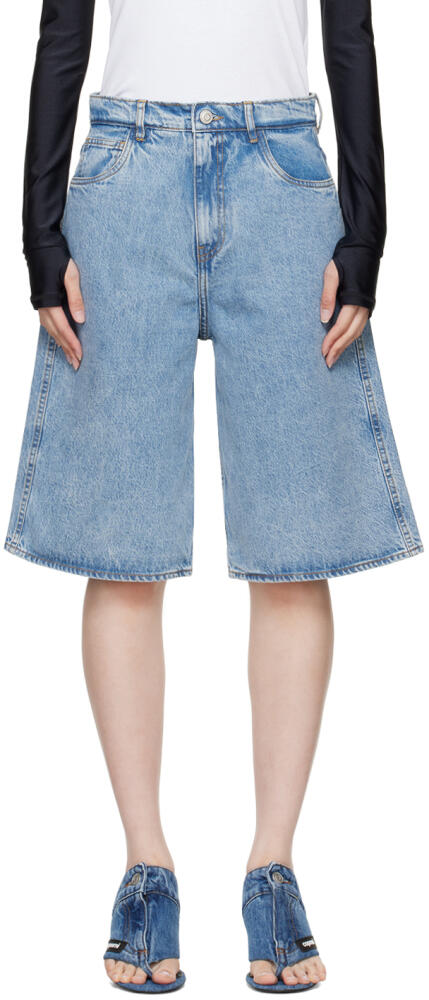 Coperni Blue Faded Denim Shorts Cover