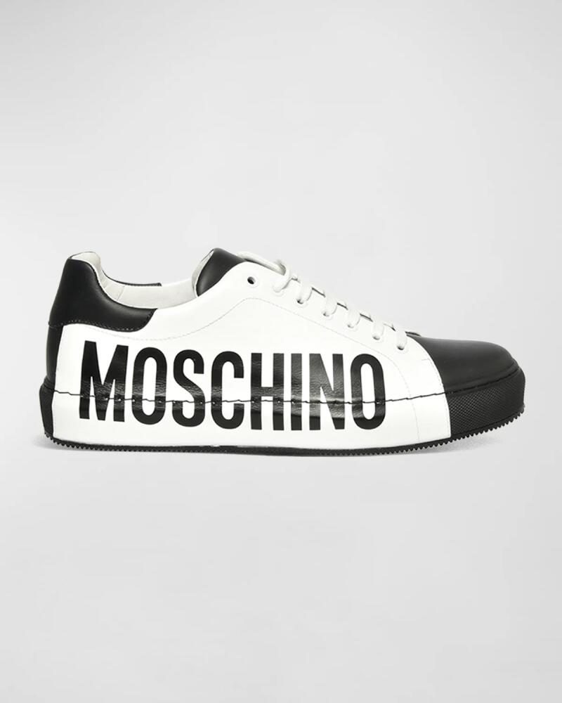 Moschino Men's Two-Tone Logo Low-Top Sneakers Cover