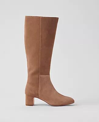 Ann Taylor Block Heel Suede Boot Cover