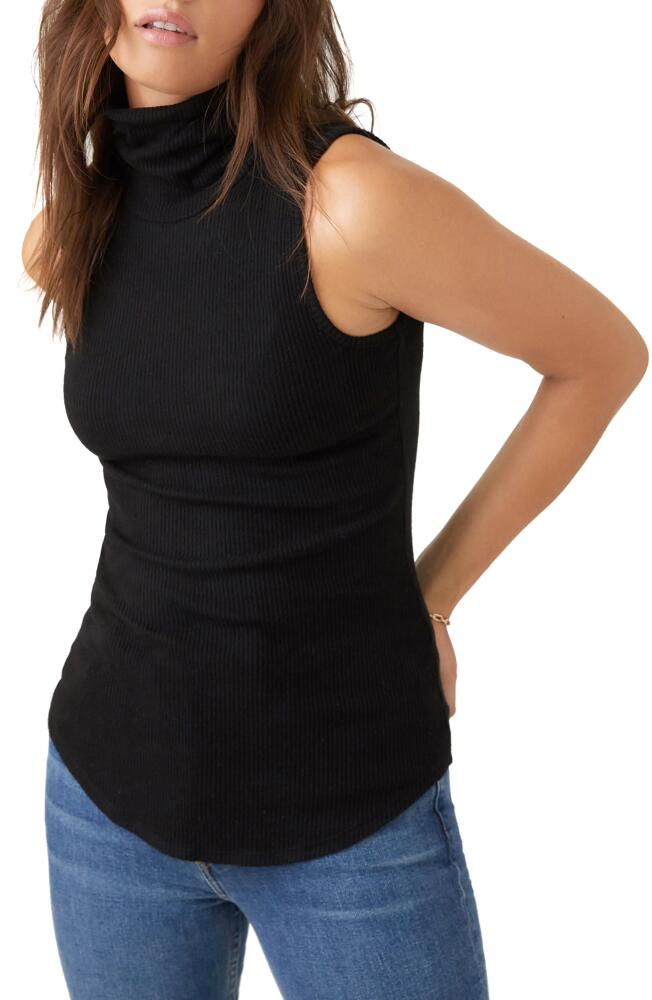 FIFTEEN TWENTY Turtleneck Sleeveless Ribbed Sweater in Black Cover