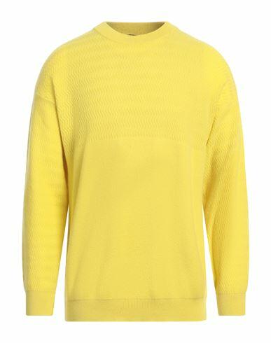 Daniele Fiesoli Man Sweater Yellow Merino Wool, Polyamide Cover