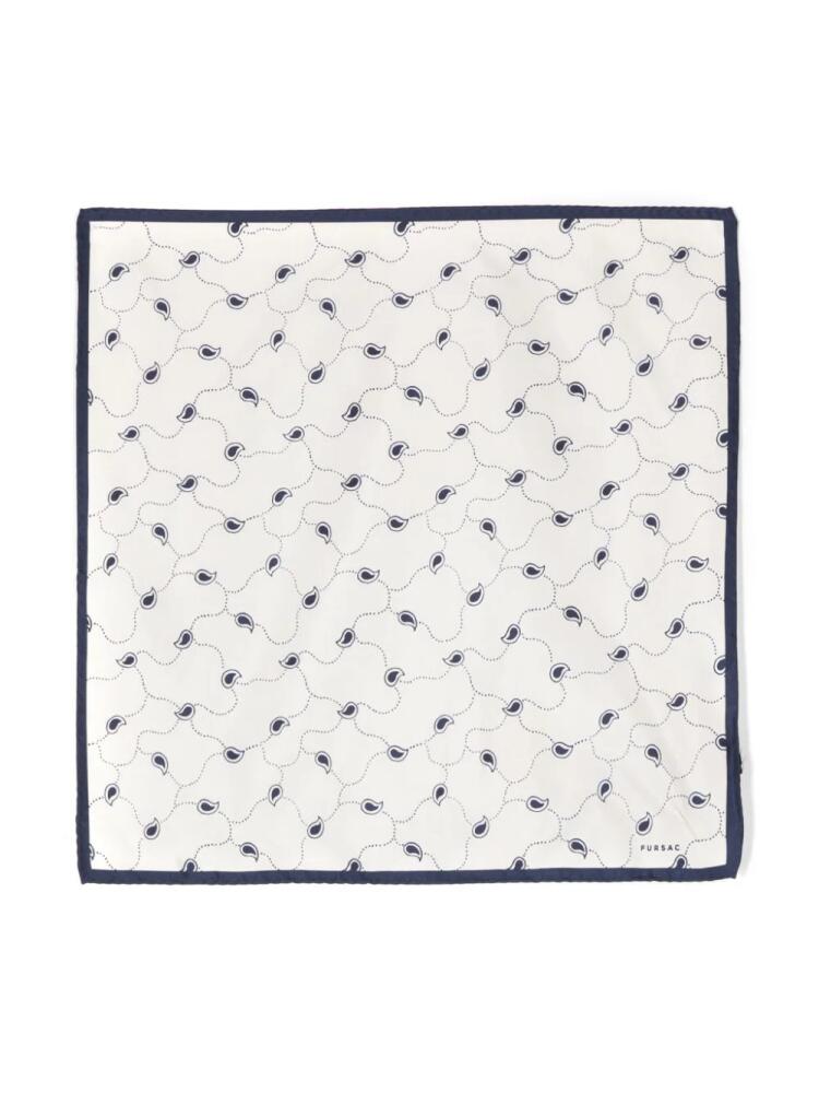 FURSAC graphic-print silk scarf - White Cover