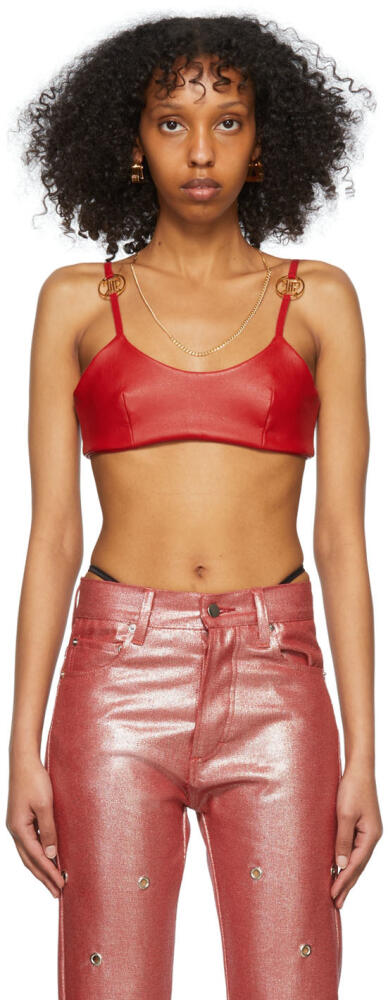 Theophilio Red Leather Tank Top Cover