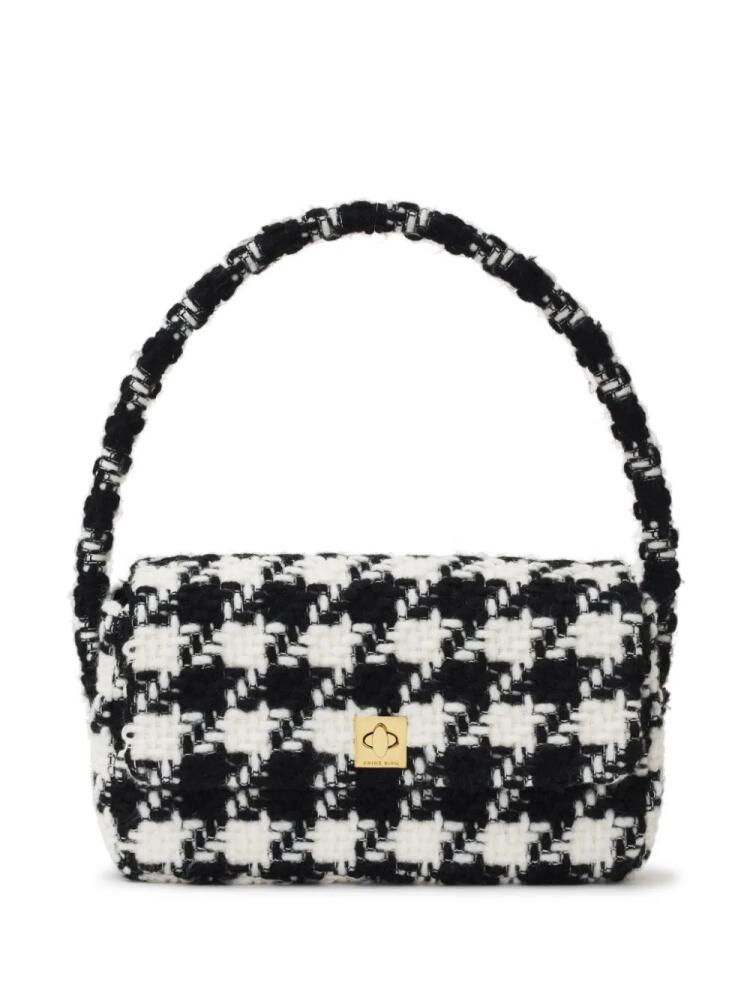 ANINE BING Nico houndstooth-pattern shoulder bag - Black Cover