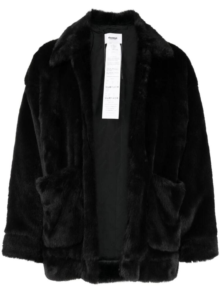 Doublet panda-motif faux-fur jacket - Black Cover