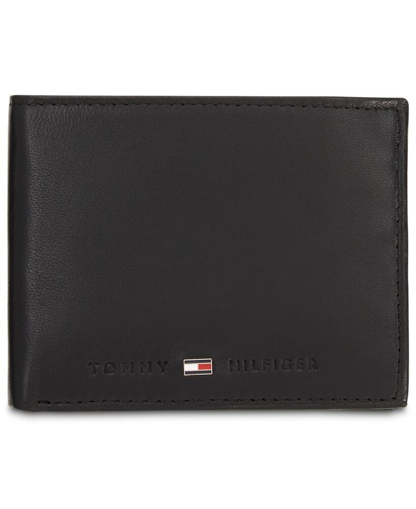 Tommy Hilfiger Men's Brax Leather Rfid Traveler Wallet - Black Cover