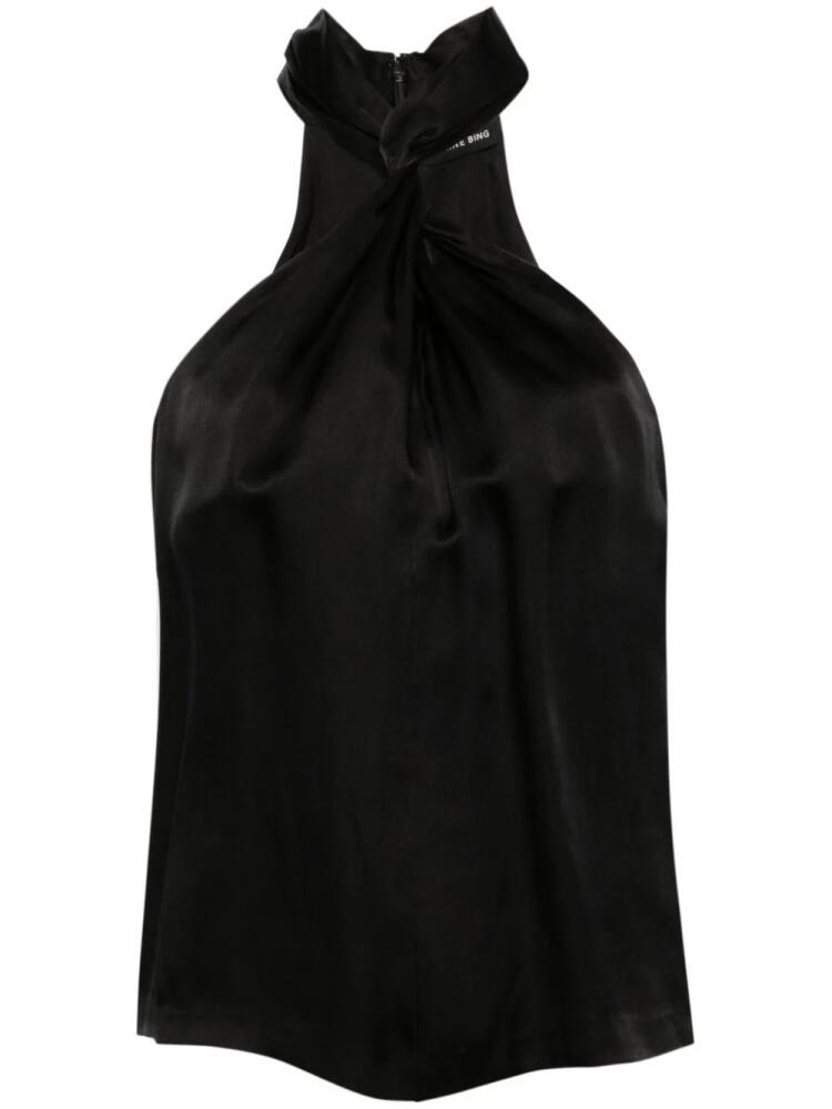 ANINE BING twisted halterneck top - Black Cover