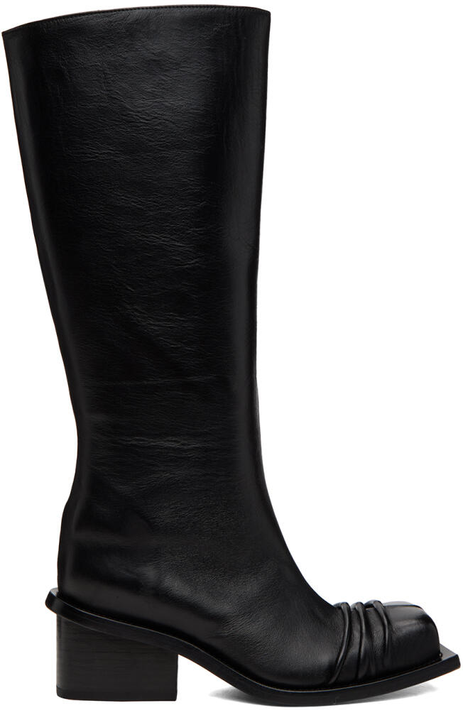 FIDAN NOVRUZOVA Black Chunky Heel Classic Square Toe Boots Cover