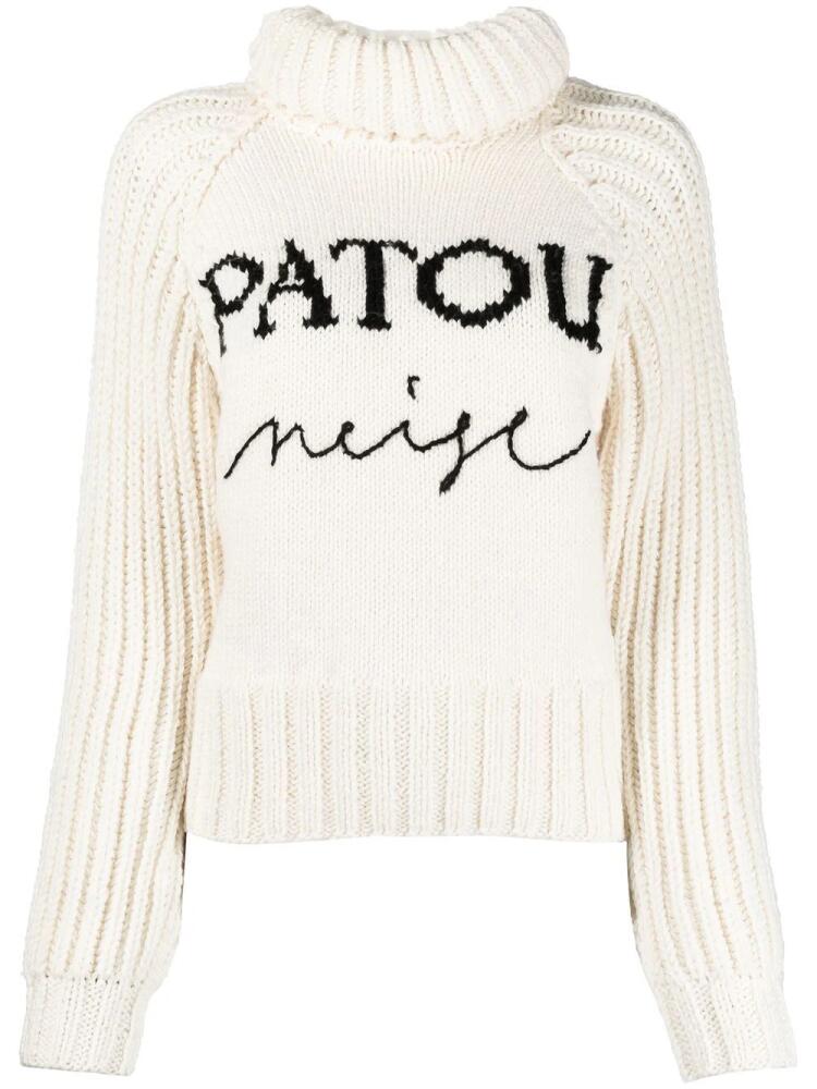 Patou intarsia-knit logo jumper - White Cover