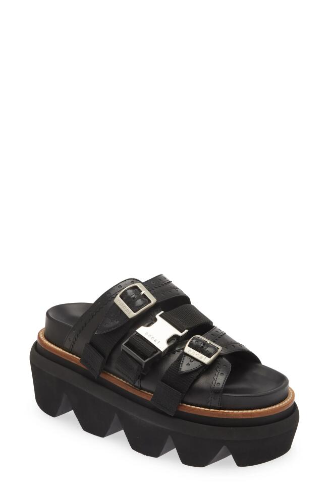 Sacai Wingtip Slide Sandal in Black Cover