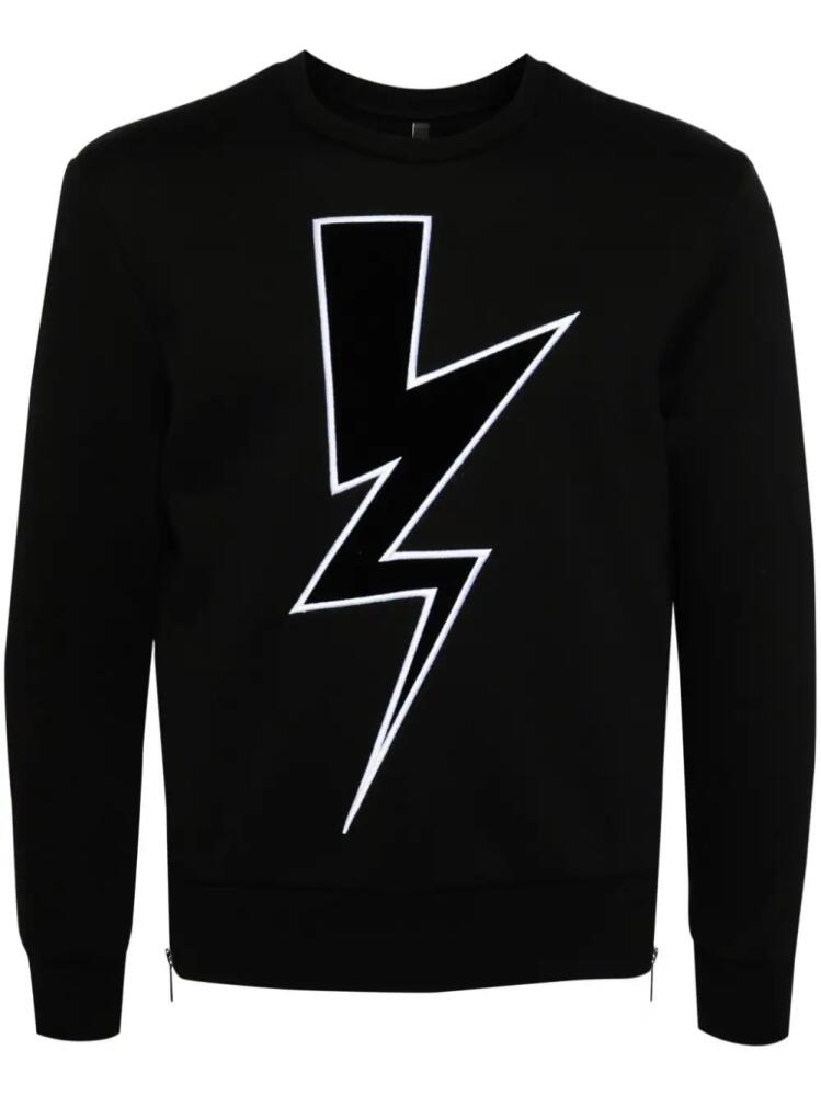 Neil Barrett thunderbolt-embroidered sweatshirt - Black Cover