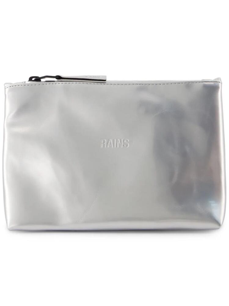 Rains logo-debossed wash bag - Silver Cover