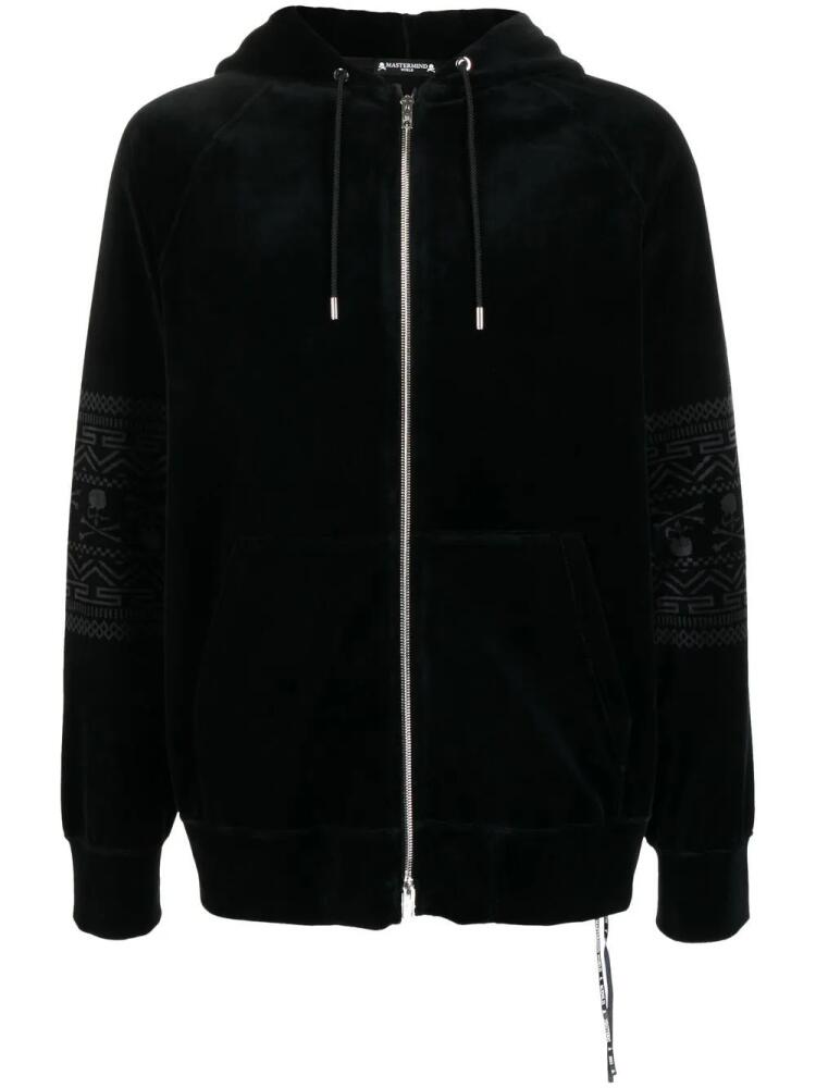 Mastermind World velvet logo-stripe hoodie - Black Cover