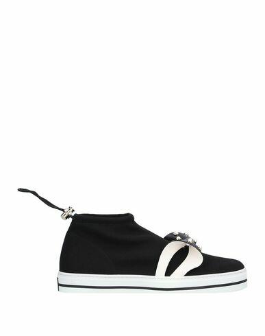 Roger Vivier Woman Sneakers Black Soft Leather, Textile fibers Cover