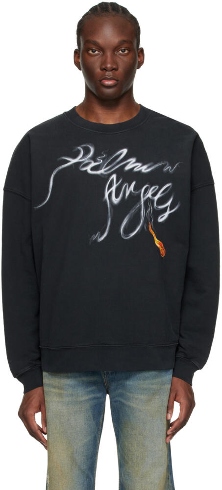 Palm Angels Black Foggy Sweatshirt Cover