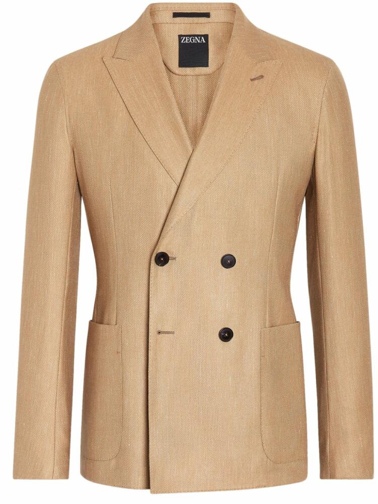 Zegna peak-lapels double-breasted blazer - Neutrals Cover