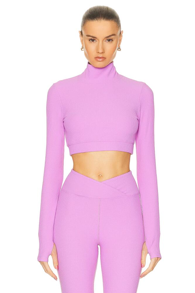 YEAR OF OURS Drift Turtleneck Top in Purple Cover