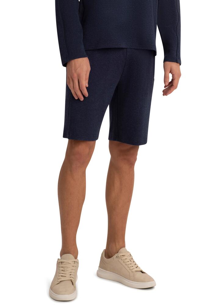 Bugatchi Comfort Drawstring Cotton Blend Fleece Sweat Shorts in Navy Cover