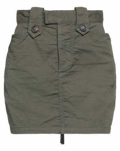 Dsquared2 Woman Mini skirt Military green Cotton, Elastane Cover