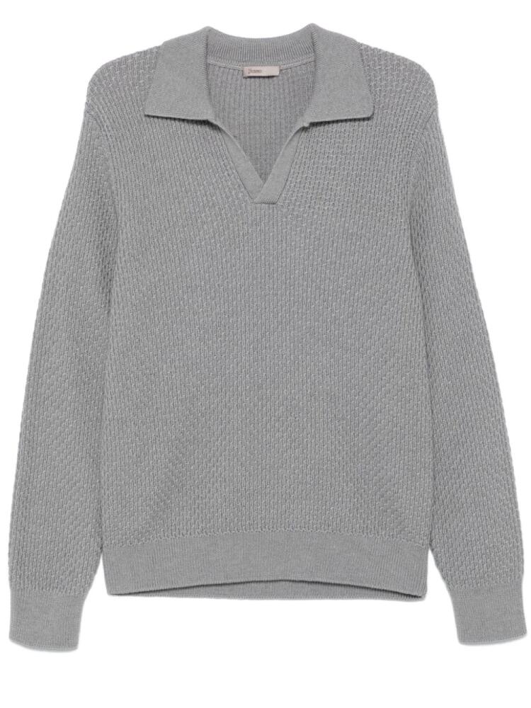 Herno ribbed-knit polo shirt - Grey Cover