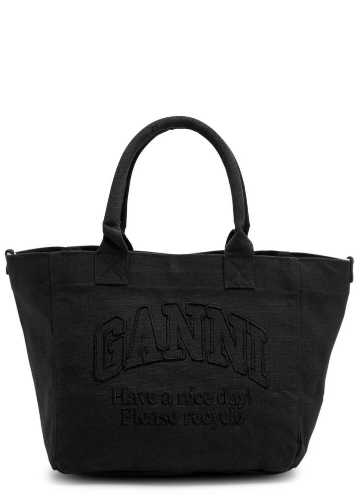 Ganni Easy Shopper Small Canvas Tote - Black Cover