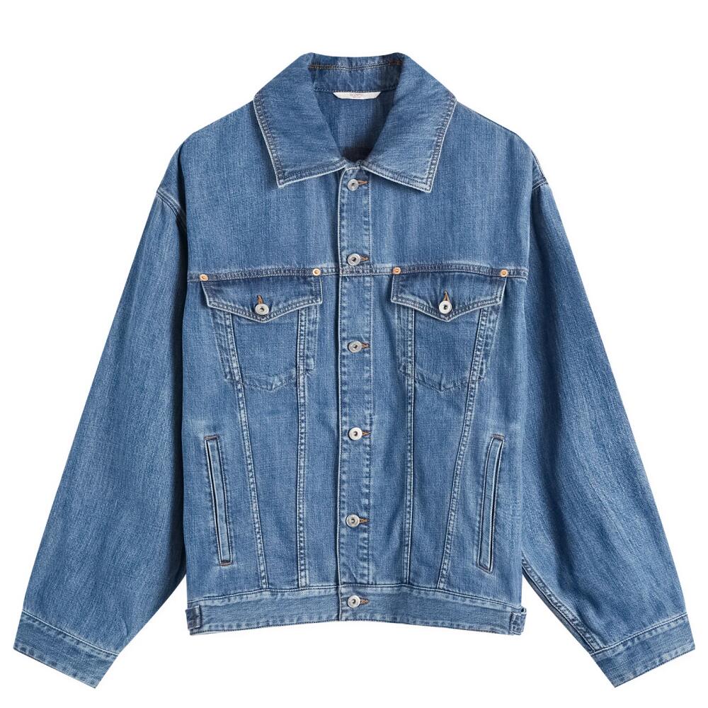 Valentino Men's Denim Trucker Jacket in Medium Blue Denim Cover