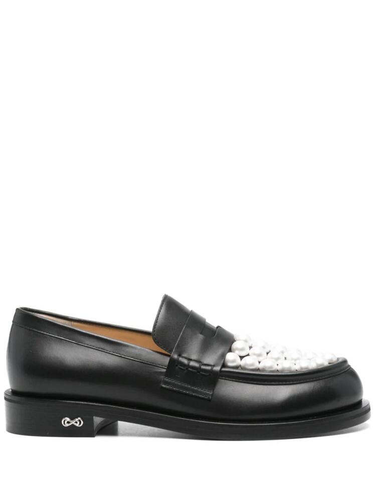 MACH & MACH logo-plaque loafers - Black Cover