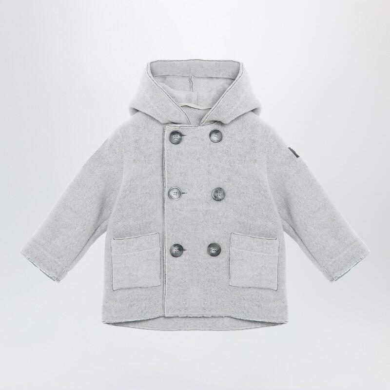 Il Gufo Grey double-breasted fleece jacket Cover