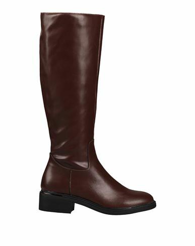 Francesco Milano Woman Boot Brown Leather Cover