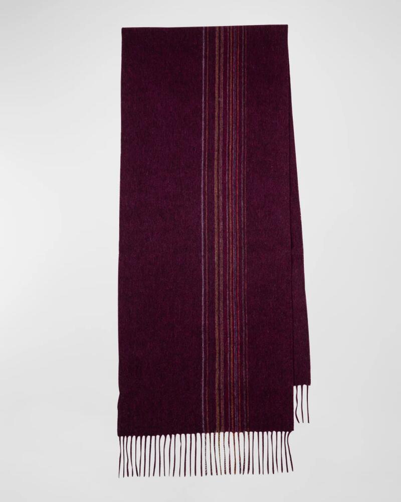 Paul Smith Men's Offset Striped Fringe Scarf Cover