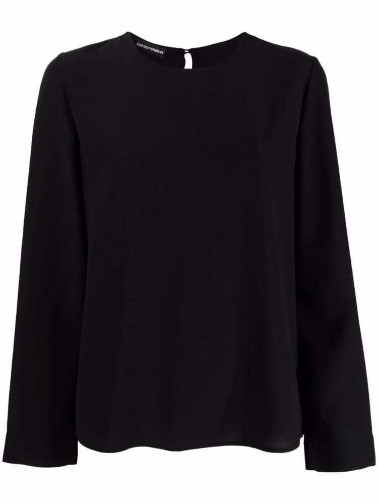 Emporio Armani long-sleeve silk top - Black Cover