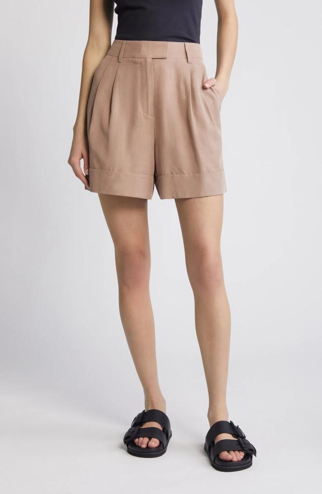 AllSaints Deri Lyn Cuff Shorts in Doe Brown Cover