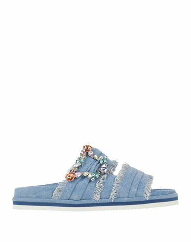 Sophia Webster Woman Sandals Blue Textile fibers Cover