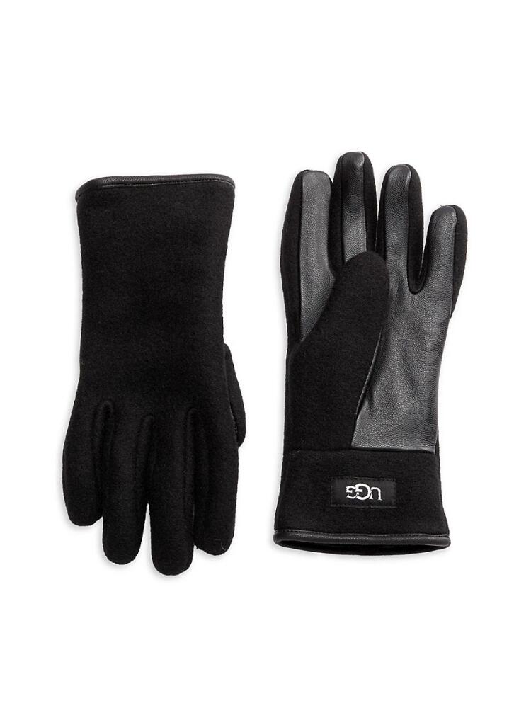 UGG Men's Faux Fur Lined & Wool Blend Tech Gloves - Black Cover