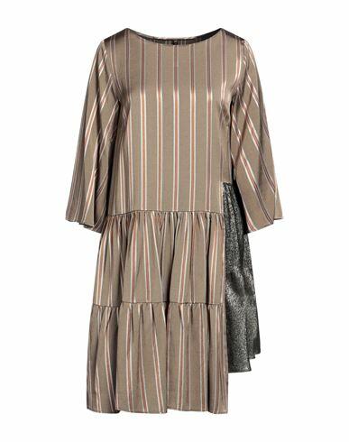 Manila Grace Woman Mini dress Khaki Acetate, Viscose, Polyester Cover