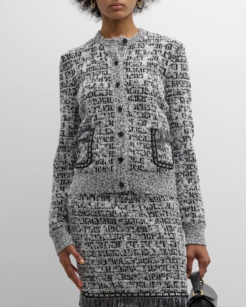 Givenchy Logo-Print Tweed-Knit Short Jacket Cover