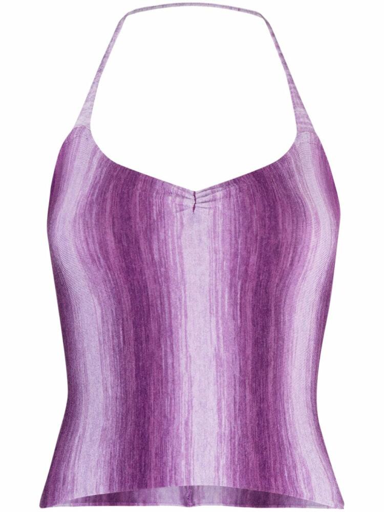 Gimaguas Alyss striped cropped tank top - Purple Cover