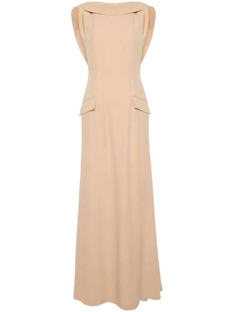 Alberta Ferretti ruffled flared maxi dress - Neutrals Cover